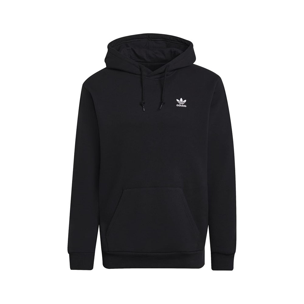 Image of ADIDAS Originals Felpa Con Cappuccio Logo Piccolo Nero Uomo L