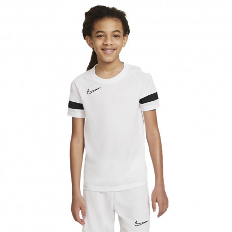 Nike Maglia Maniche Corte Dry Academy21 Bianco Nero Bambino