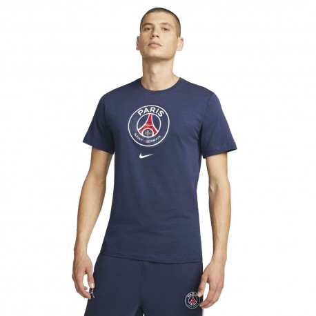 Nike Maglia Maniche Corte Psg Crest Blu Uomo