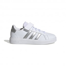 ADIDAS Grand Court 2.0 El K Ps Bianco Argento - Sneakers Bambina