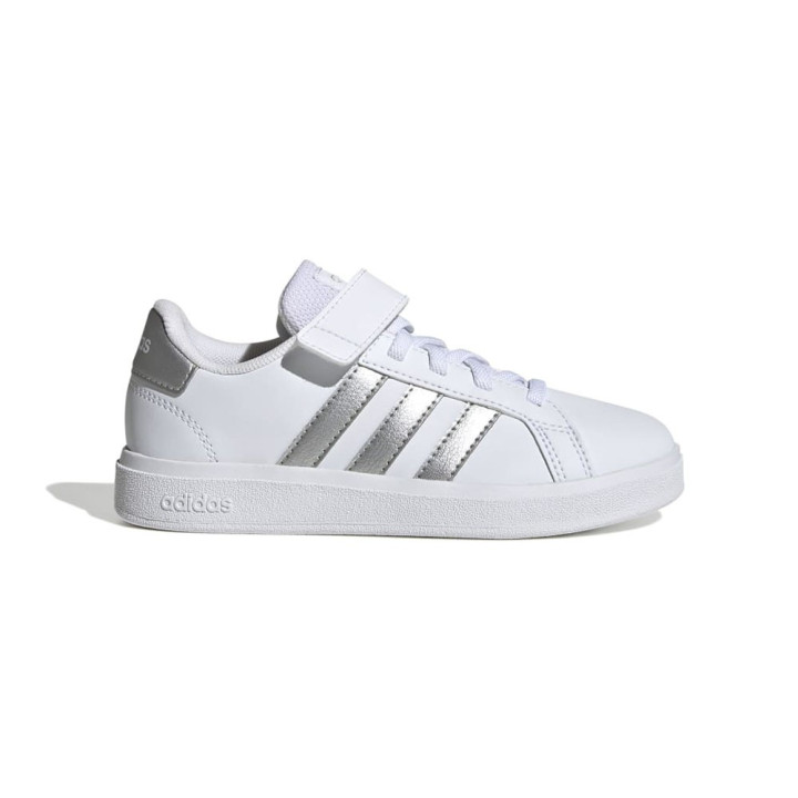 ADIDAS Court 2.0 El K Ps Bianco Argento - Sneakers Bambina