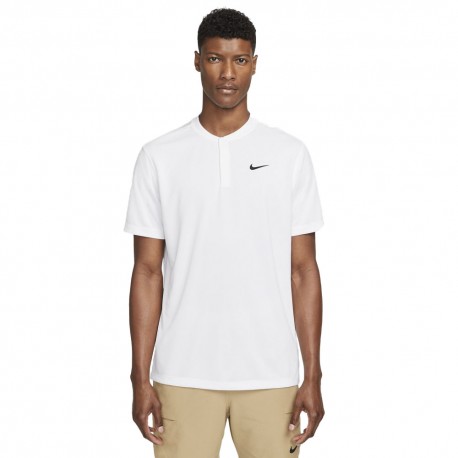 Nike Polo Tennis Blade Solid Bianco Nero Uomo