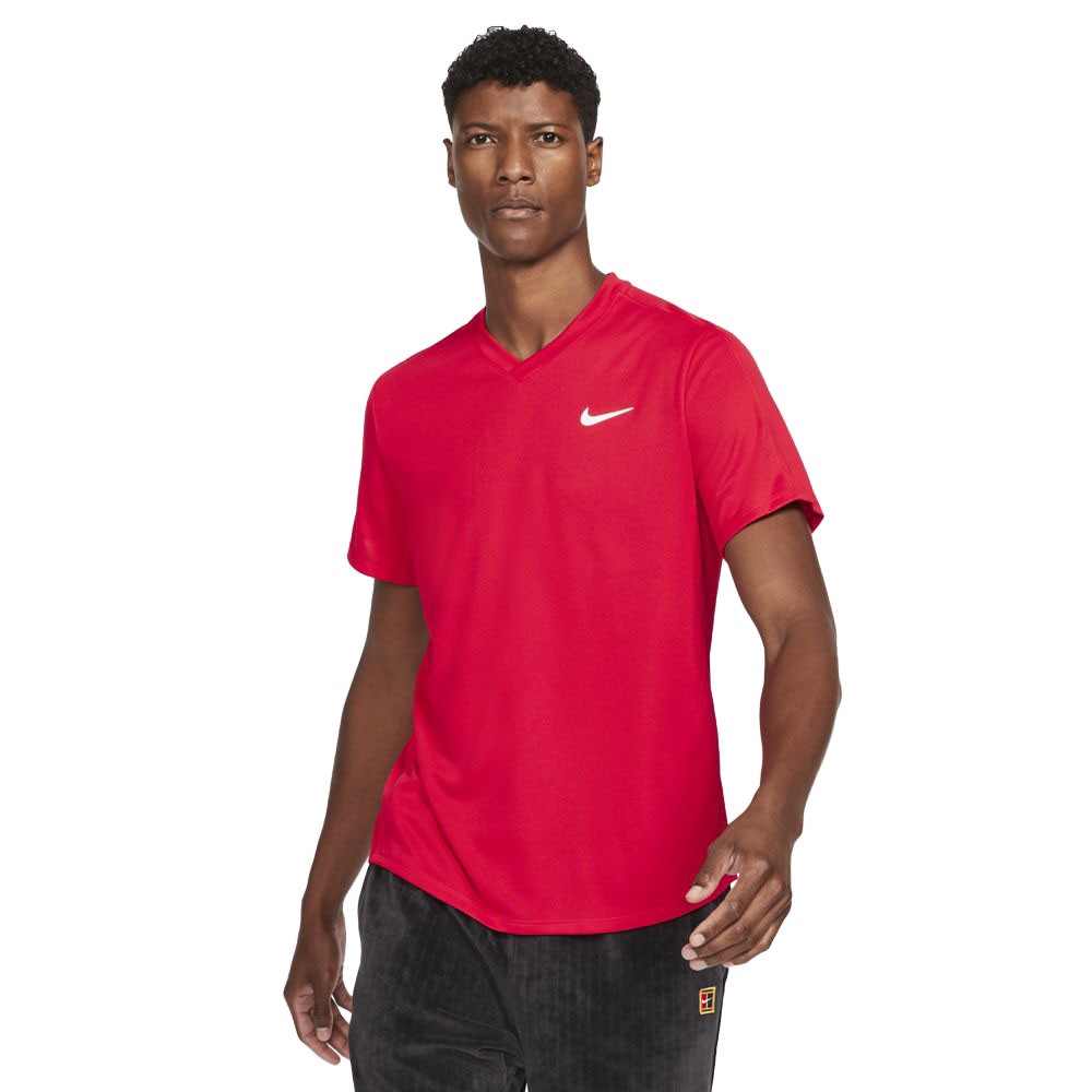 Nike Maglia Tennis Victory Rosso Bianco Uomo S