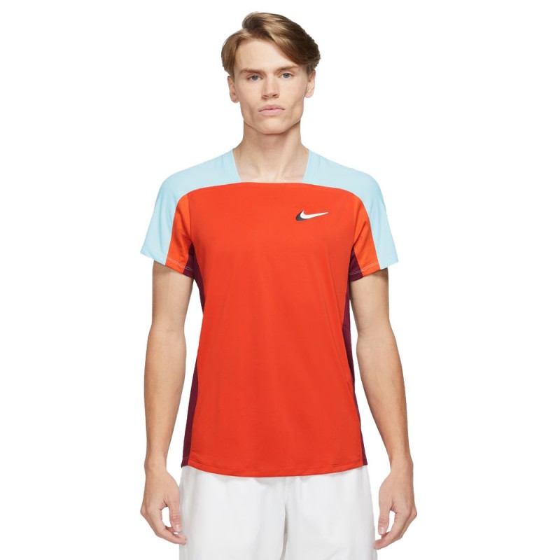 Nike Maglia Tennis Slam Top Ny Arancio Azzurro Uomo