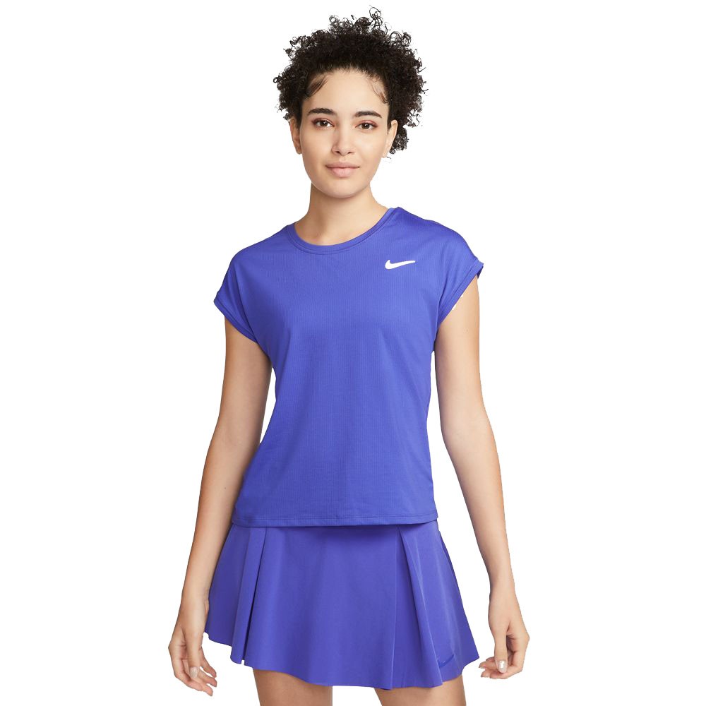 Nike Maglia Tennis Victory Top Blu Bianco Donna S