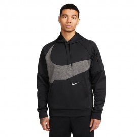 Nike Felpa Palestra Con Cappuccio Big Swoosh Nero Uomo