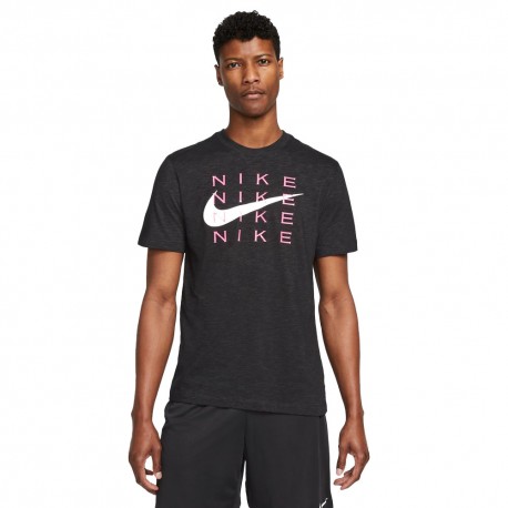 Nike Maglietta Palestra Swoosh Nero Uomo