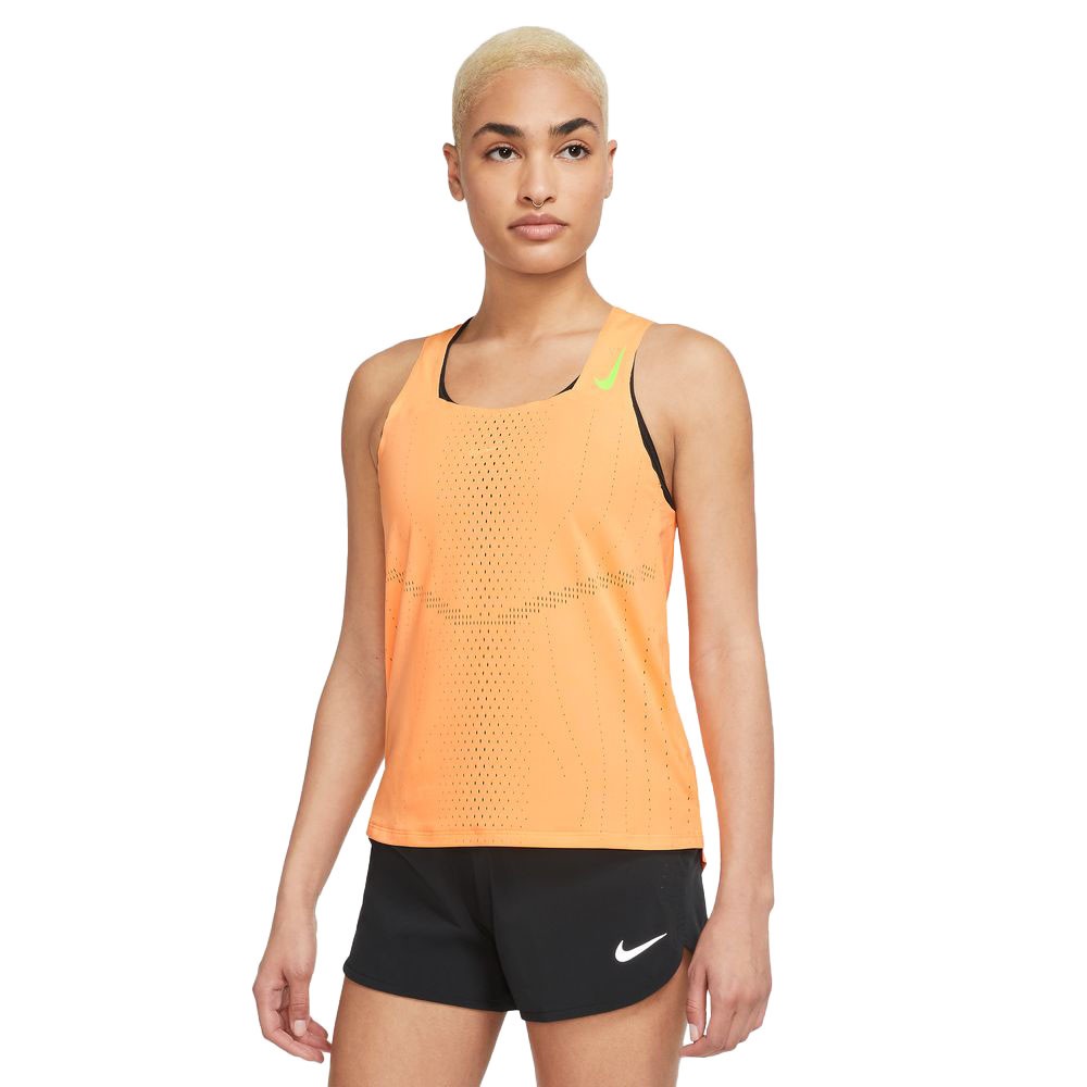 Nike Canotta Running Aeroswift Arancione Donna XS