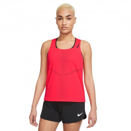 Nike Canotta Running Aeroswift Bright Crimson Nero Donna