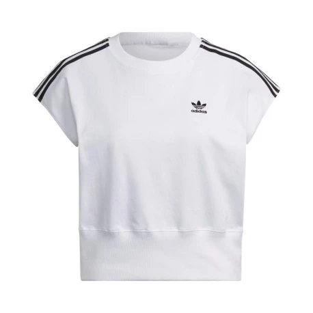 ADIDAS Originals Top Girocollo Tristripe Bianco Donna
