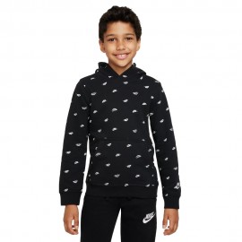 Nike Felpa Palestra Con Cappuccio Multilogo Nero Bambino