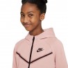 Nike Felpa Palestra Con Zip E Cappuccio Tech Fleece Rosa Bambina
