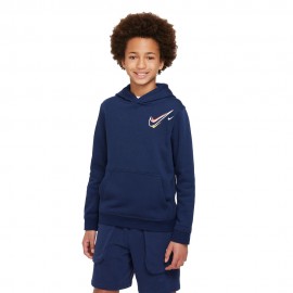 Nike Felpa Palestra Girocollo Big Swoosh Sos Blu Bambino