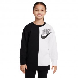 Nike Felpa Palestra Girocollo Logo Nero Bambina