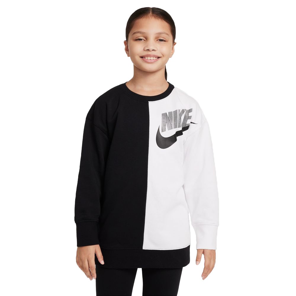 Nike Felpa Palestra Girocollo Logo Nero Bambina S