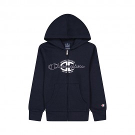 Champion Felpa Palestra Zip E Cappuccio Blu Bambino