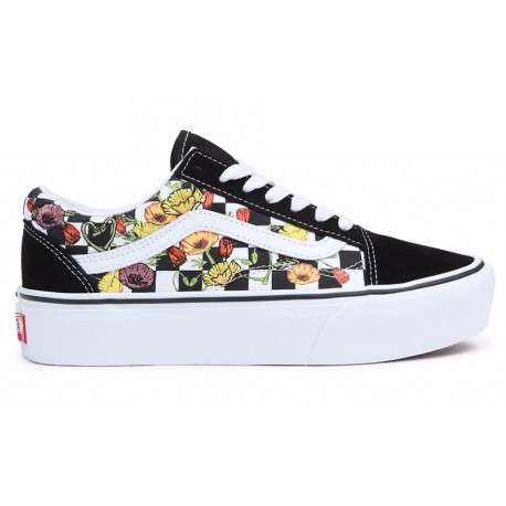 Vans Ua Old Skool Platform Poppy Nero Multicolore - Sneakers Uomo