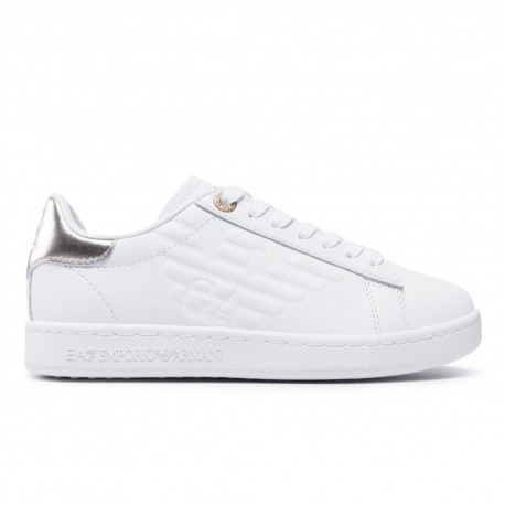 Ea7 Classic Cc Logo Bianco Oro - Sneakers Donna