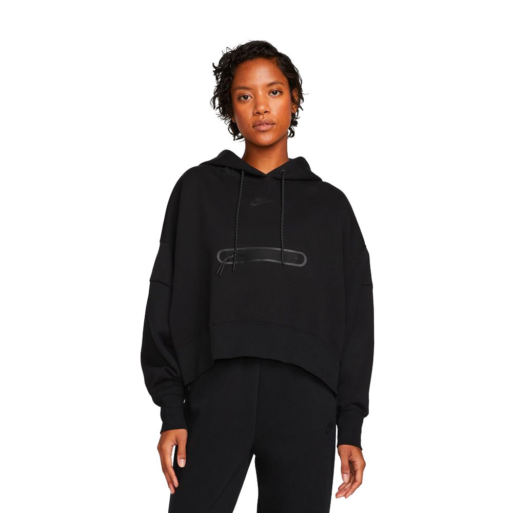 Image of Nike Felpa Con Cappuccio Tech Fleece Nero Donna M