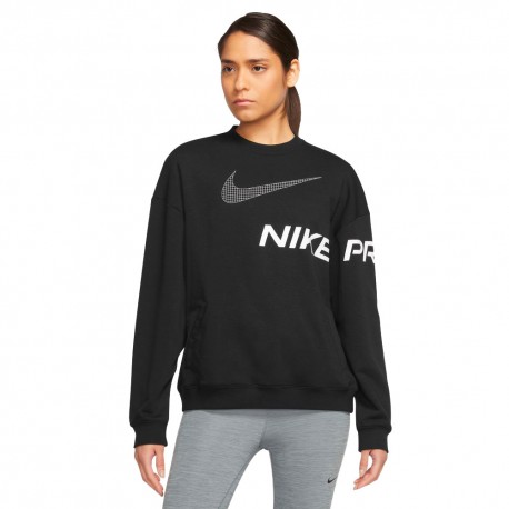 Nike Felpa Palestra Girocollo Pro Grx Nero Donna