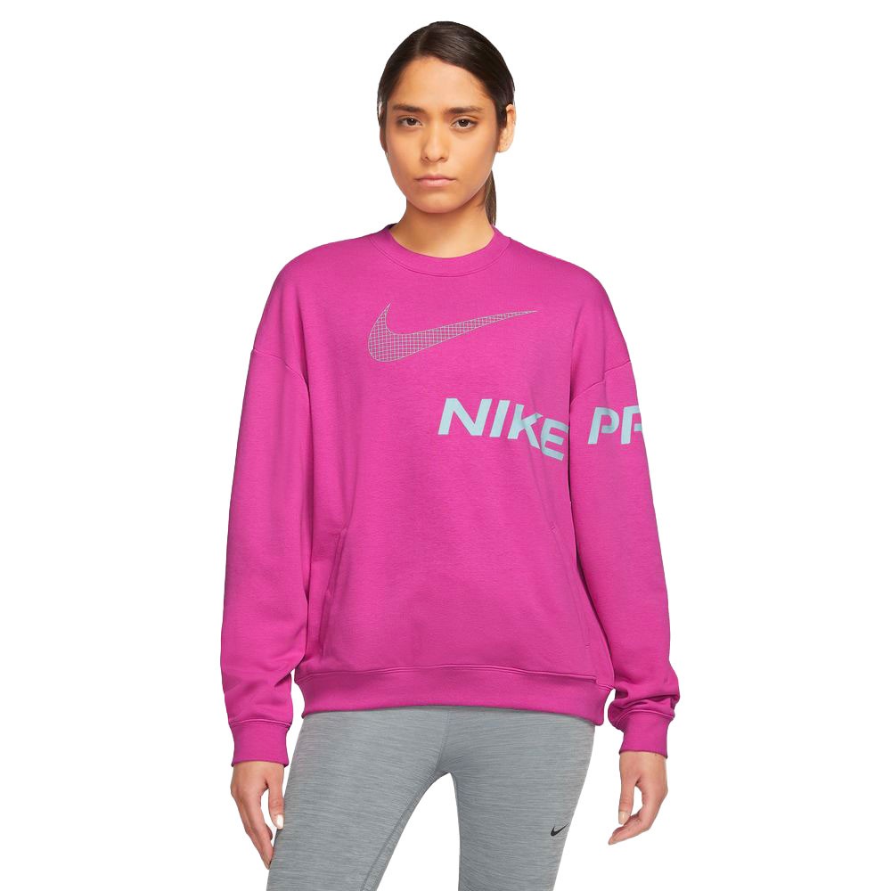 Image of Nike Felpa Palestra Girocollo Pro Grx Rosa Donna L