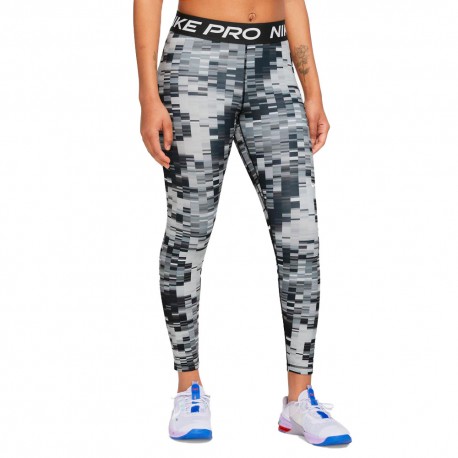 Nike Leggings Sportivi Tight Pro Aop Nero Donna