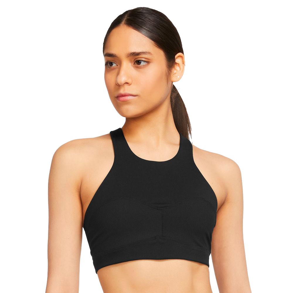 Nike reggiseno sportivo yoga alate nero donna l