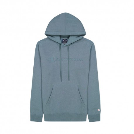 Champion Felpa Con Cappuccio Logo Grigio Uomo