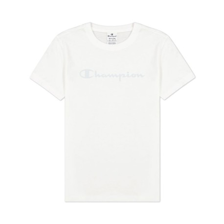 Champion T-Shirt Basica Logo Bianco Donna