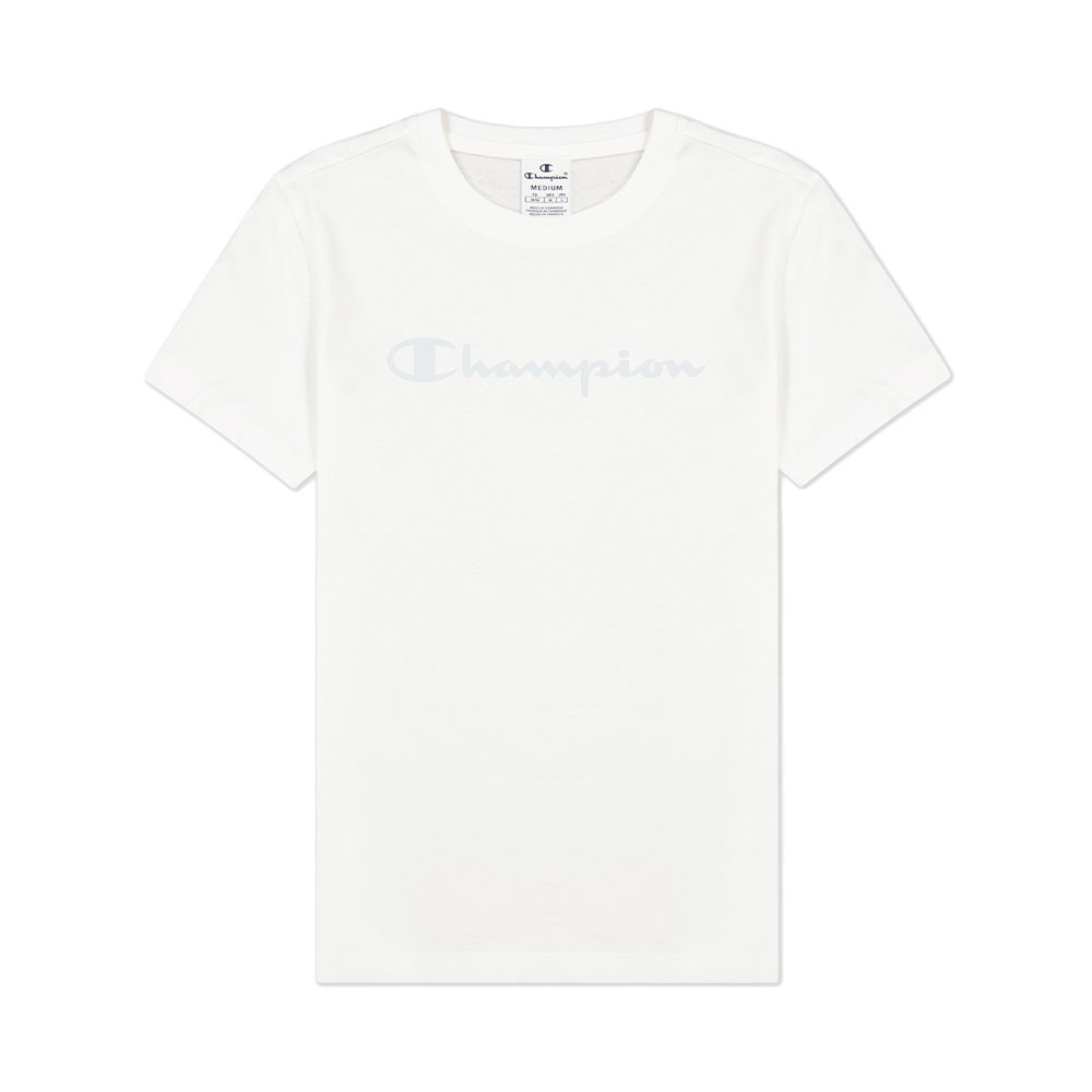 Champion T-Shirt Basica Logo Bianco Donna M