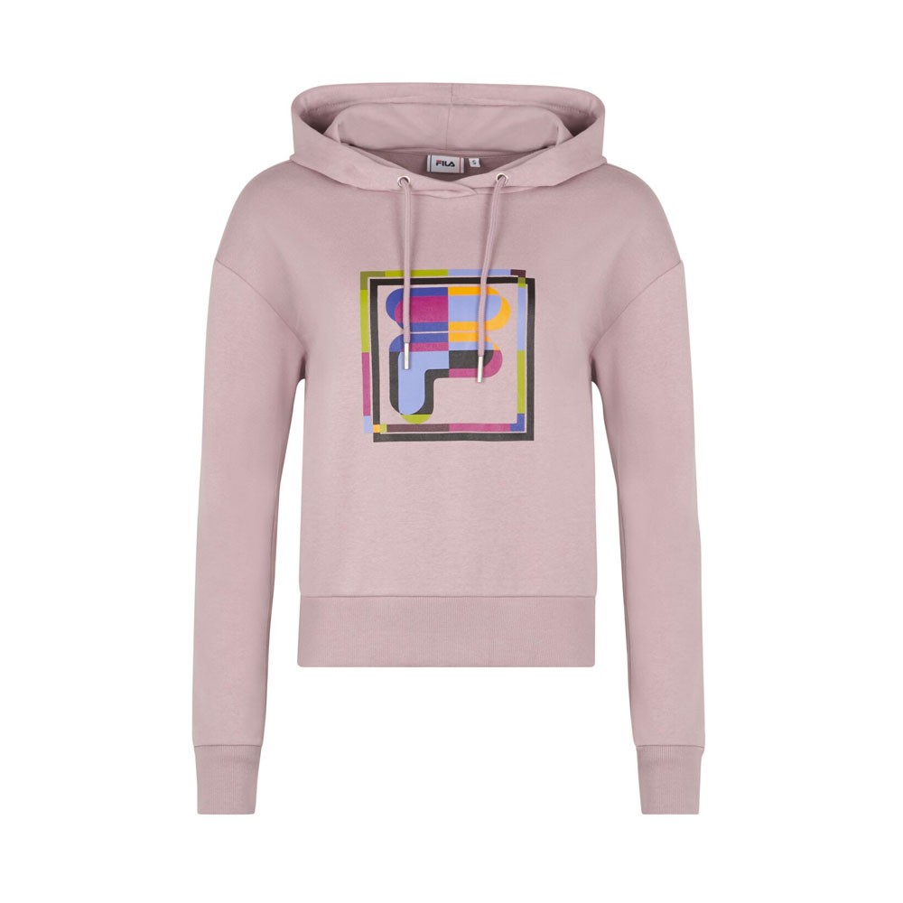 Image of Fila Felpa Con Cappuccio Logo Multicolore Lilla Donna S