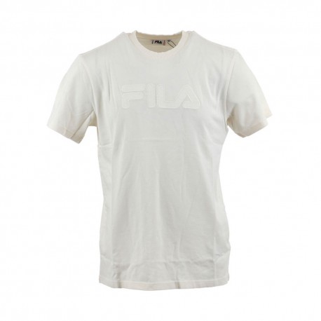Fila T-Shirt Logo Tono Su Tono Bianco Uomo