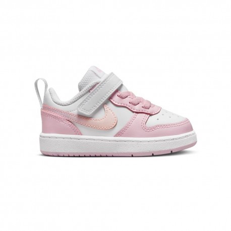 Nike Court Borought Low 2 Td Bianco Rosa - Sneakers Bambina
