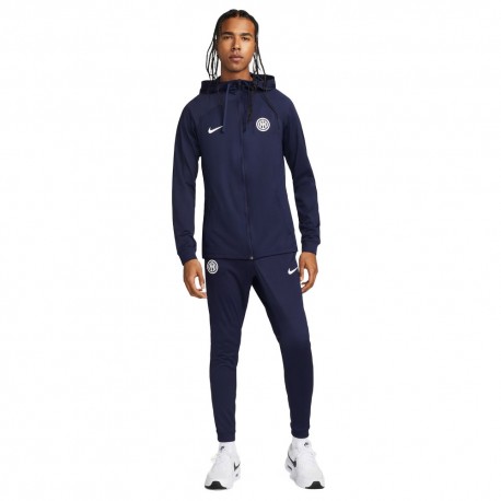 Nike Tuta Calcio Inter Con Cappuccio Blu Bianco Uomo