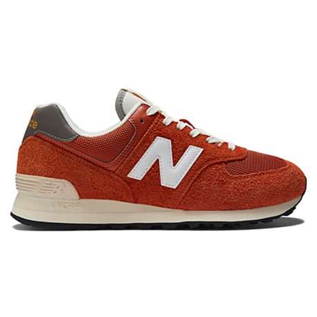 New Balance 574 Vintage Suede Arancio Bianco - Sneakers Uomo