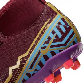 Nike Jr Mercurial Superfly 9 Club Km Fg/Mg Bordeaux - Scarpe Da Calcio Bambino