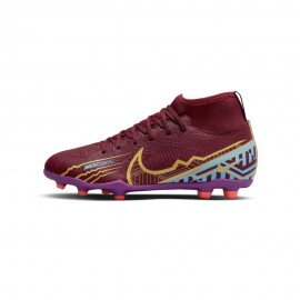 Nike Jr Mercurial Superfly 9 Club Km Fg/Mg Bordeaux - Scarpe Da Calcio Bambino