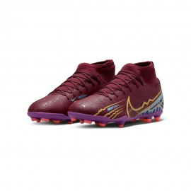 Nike Jr Mercurial Superfly 9 Club Km Fg/Mg Bordeaux - Scarpe Da Calcio Bambino