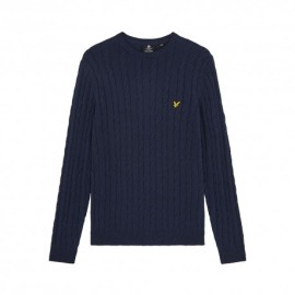 Lyle & Scott Maglione Treccia Blu Uomo