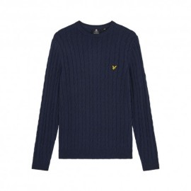 Lyle & Scott Maglione Treccia Blu Uomo