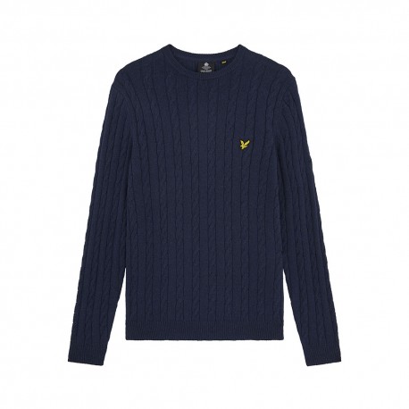 Lyle & Scott Maglione Treccia Blu Uomo