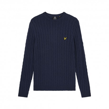 Lyle & Scott Maglione Treccia Blu Uomo