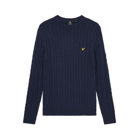 Lyle & Scott Maglione Treccia Blu Uomo