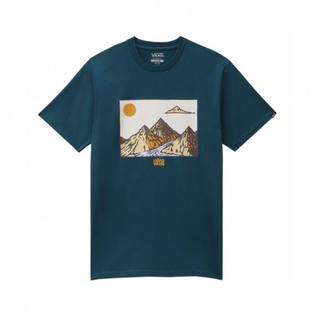 Vans T-Shirt Logo Mountain Verde Uomo