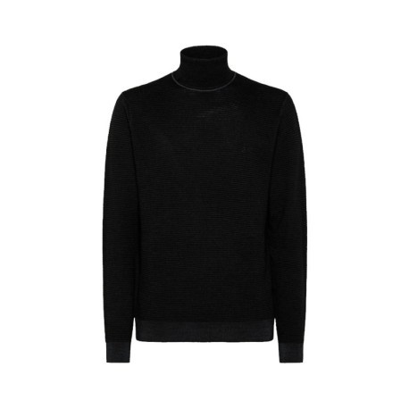 Sun 68 Maglione Dolcevita Lana 100% Nero Uomo