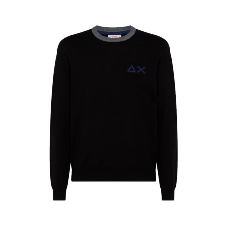 Sun 68 Maglione Girocollo Big Logo Nero Uomo