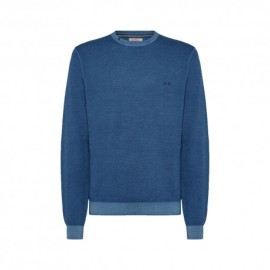 Sun 68 Maglione Girocollo Lana 100% Avio Uomo
