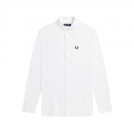 Fred Perry Camicia Manica Lunga Bianco Uomo