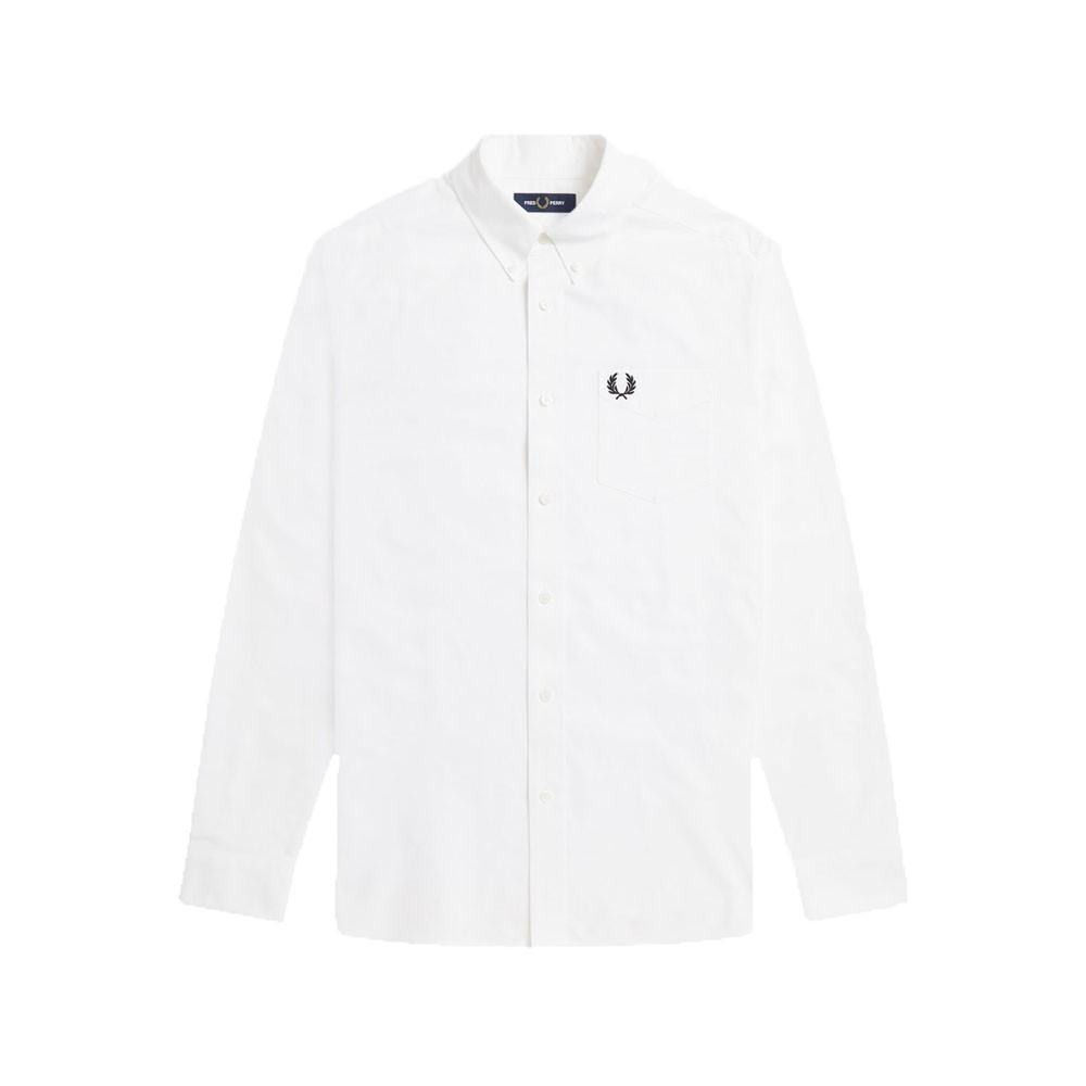 Fred Perry Camicia Manica Lunga Bianco Uomo S