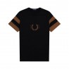 Fred Perry T-Shirt Logo Maniche Bicolor Nero Uomo